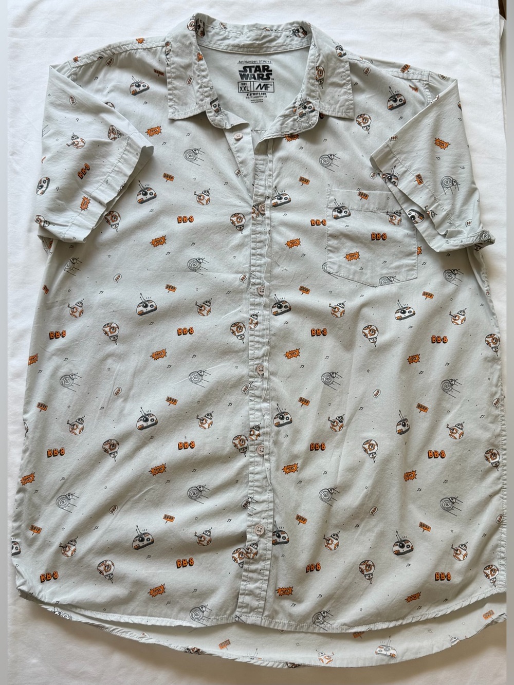 Star Wars Lucasfilm Ltd. BB-8 Men’s Short Sleeve Button Up Size XXL